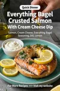 Salmon Recipes: Everything Bagel Crusted Salmon With Cream Cheese Dip in 25 Minutes