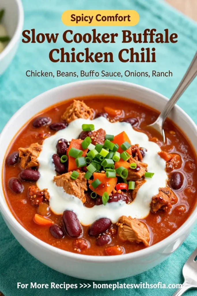 Slow Cooker Buffalo Chicken Chili