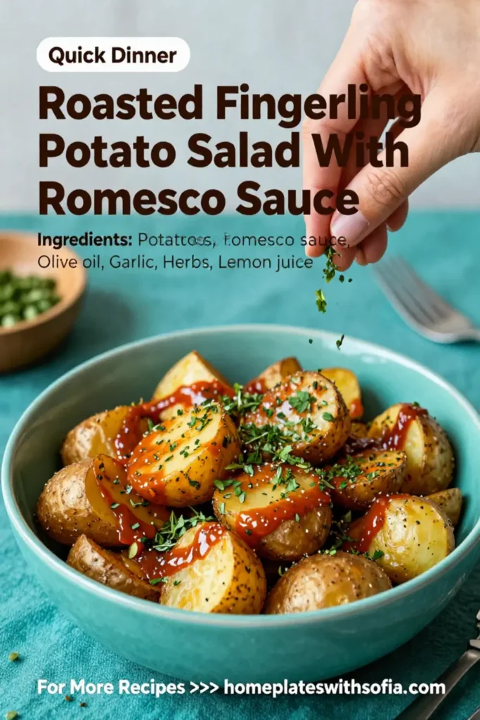 Potato Salad: Roasted Fingerling Potato Salad With Romesco Sauce in 25 Minutes