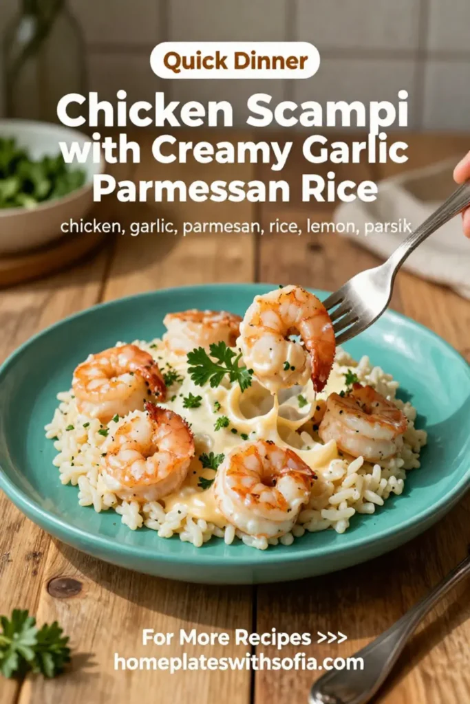 Chicken Scampi with Creamy Garlic Parmesan Rice