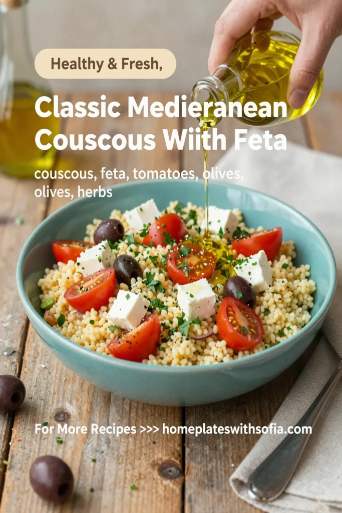 Classic Mediterranean Couscous Salad With Feta