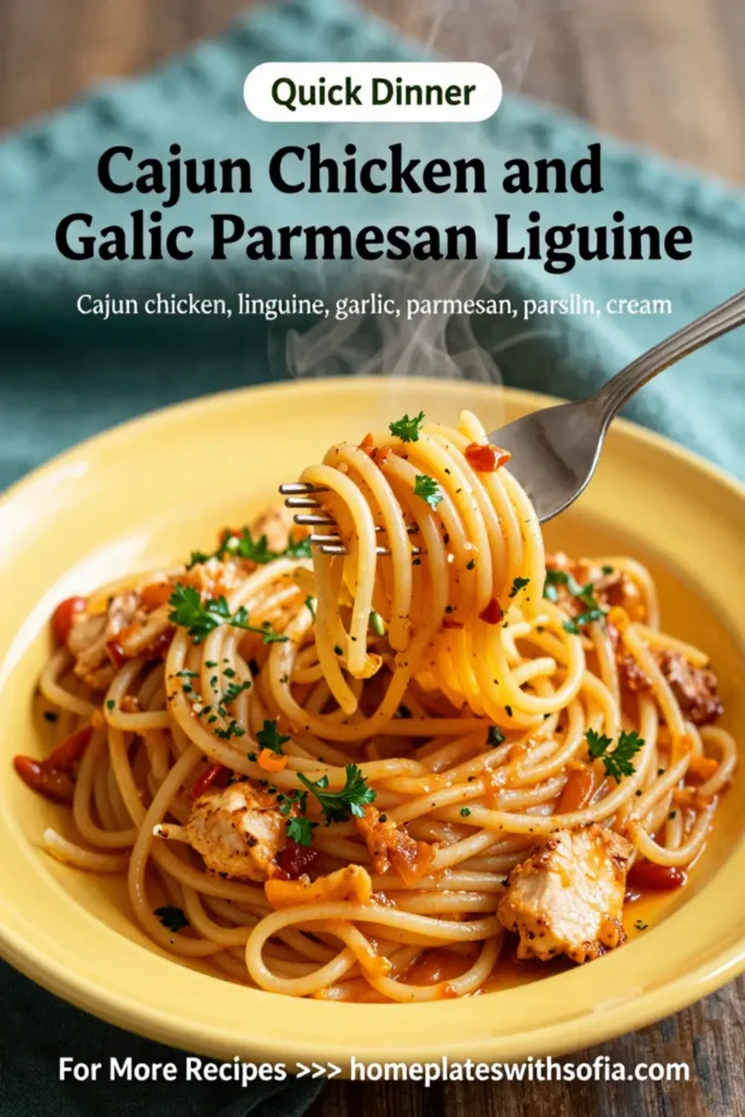 Cajun Chicken and Garlic Parmesan Linguine