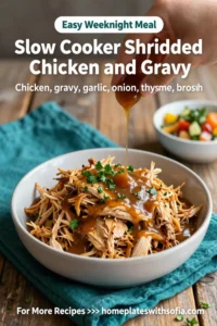 Slow Cooker Shredded Chicken and Gravy