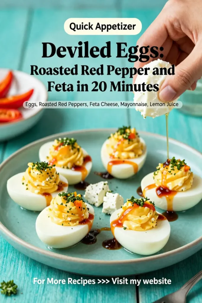 Deviled Eggs: Roasted Red Pepper and Feta Deviled Eggs in 20 Minutes