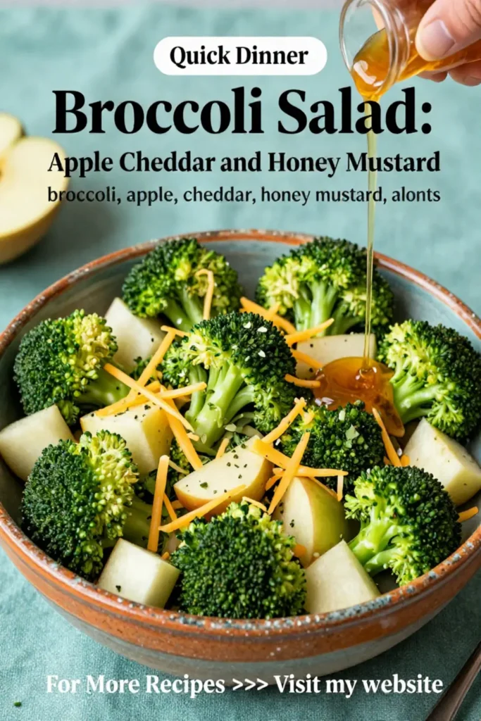 Broccoli Salad: Apple Cheddar and Honey Mustard Broccoli Salad in 15 Minutes