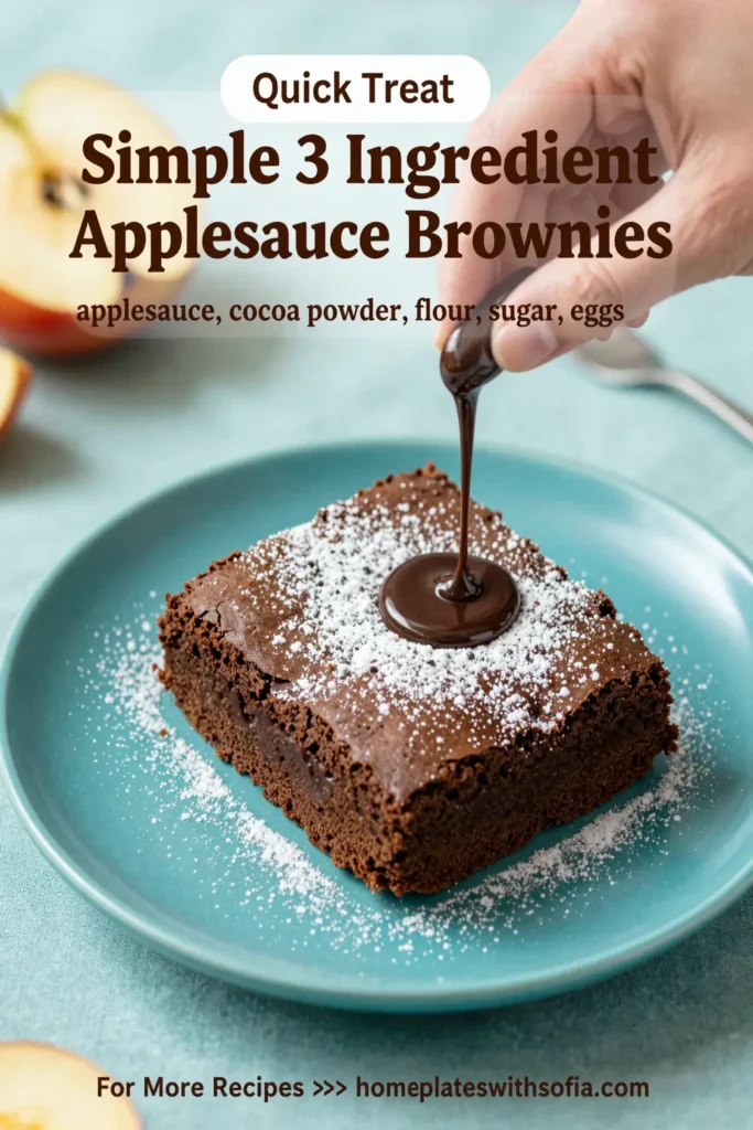 Simple 3 Ingredient Applesauce Brownies