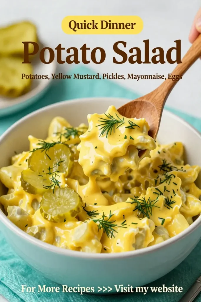 Potato Salad: Southern Style Potato Salad With Yellow Mustard and Pickles in 25 Minutes