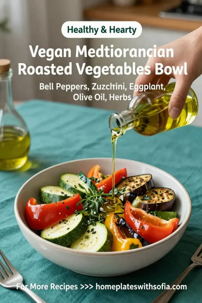 Vegan Mediterranean Roasted Vegetables Bowl