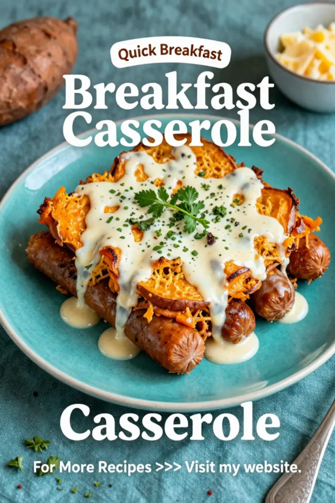 Breakfast Casserole: Sweet Potato and Andouille Sausage Breakfast Casserole in 35 Minutes