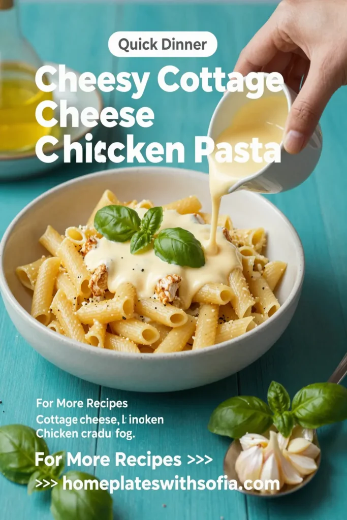 Cheesy Cottage Cheese Chicken Pasta