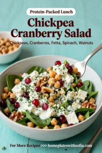 Chickpea Cranberry Salad (Creamy Feta Dressing)