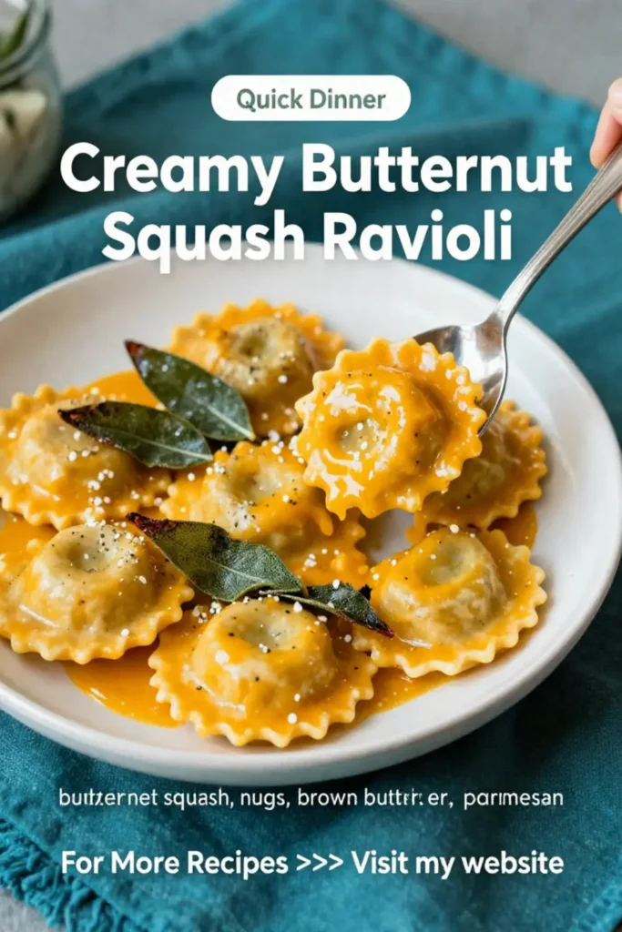 Dinner Ideas: Creamy Butternut Squash Ravioli With Brown Butter Sage in 25 Minutes