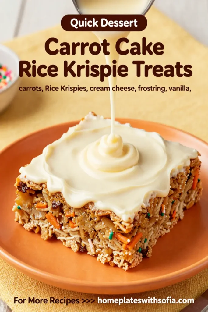 Carrot Cake Recipe: Carrot Cake Rice Krispie Treats With Cream Cheese Frosting in 20 Minutes