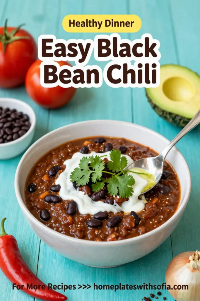 Easy Black Bean Chili – Healthy, Low Fat, and Ready in 30 Minutes