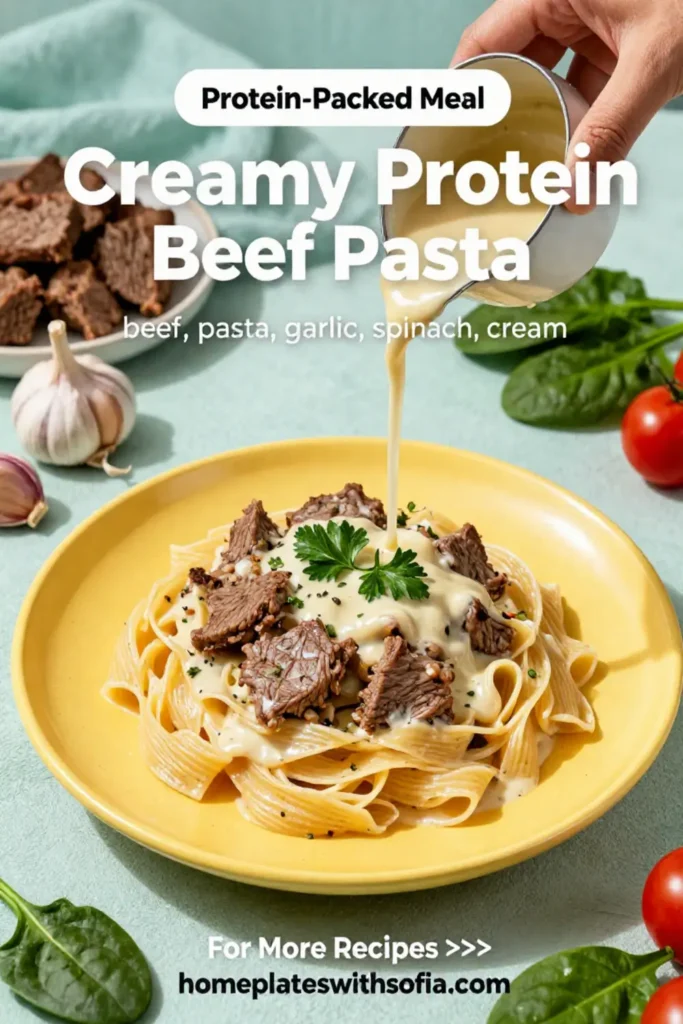 Creamy High Protein Beef Pasta
