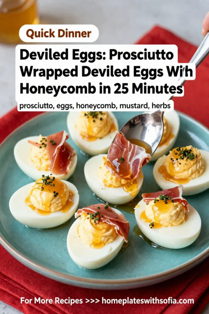 Deviled Eggs: Prosciutto Wrapped Deviled Eggs With Honeycomb in 25 Minutes