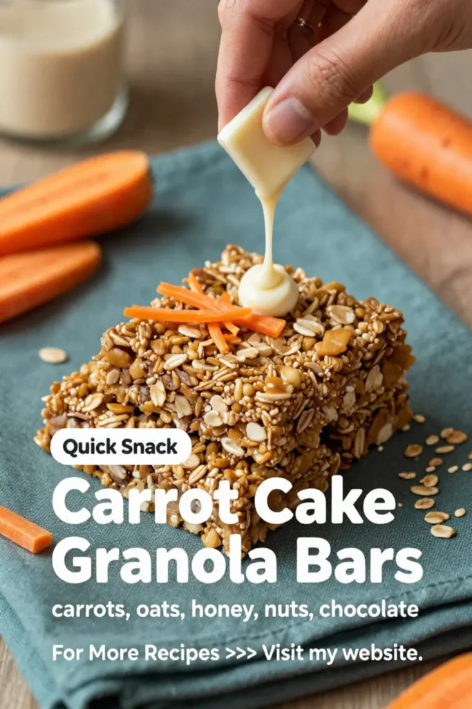 Carrot Cake: Carrot Cake Granola Bars With White Chocolate Drizzle in 20 Minutes