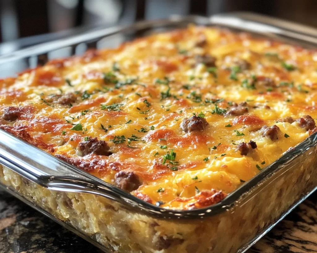 Breakfast Casserole: Sausage Hash Brown and Egg Breakfast Casserole in 35 Minutes