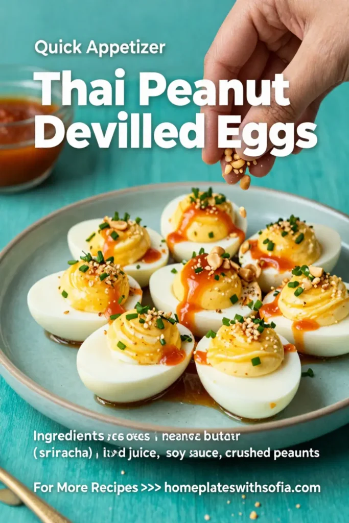Deviled Eggs: Thai Peanut Deviled Eggs With Sriracha Drizzle in 20 Minutes