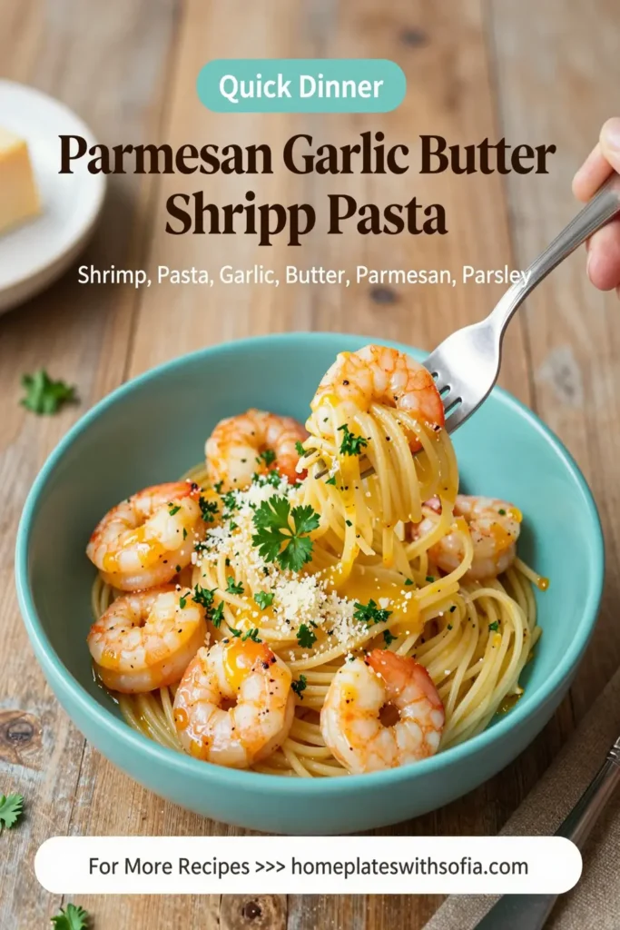 Parmesan Garlic Butter Shrimp Pasta