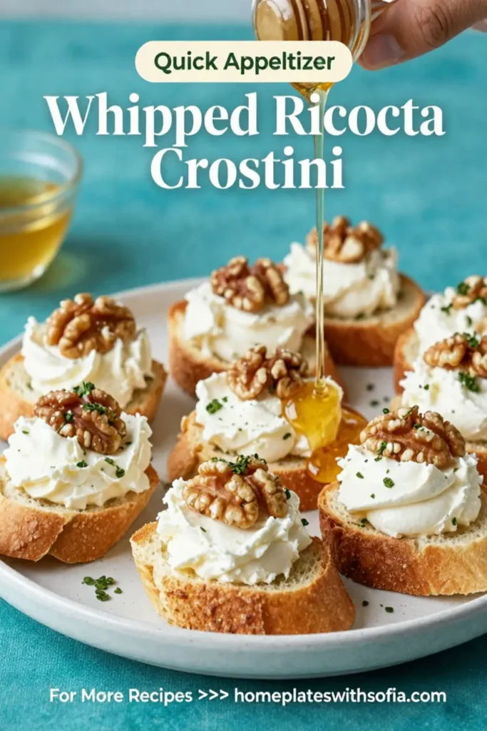 Easy Recipes: Whipped Ricotta Crostini With Honey and Walnuts in 10 Minutes