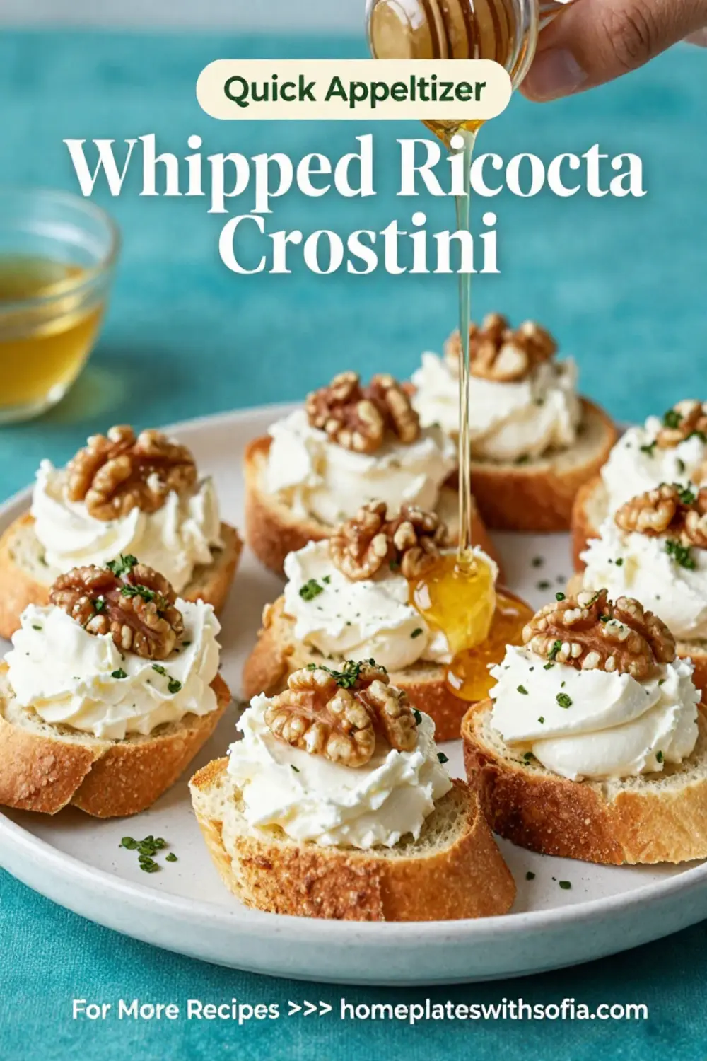 Easy Recipes: Whipped Ricotta Crostini With Honey and Walnuts in 10 Minutes