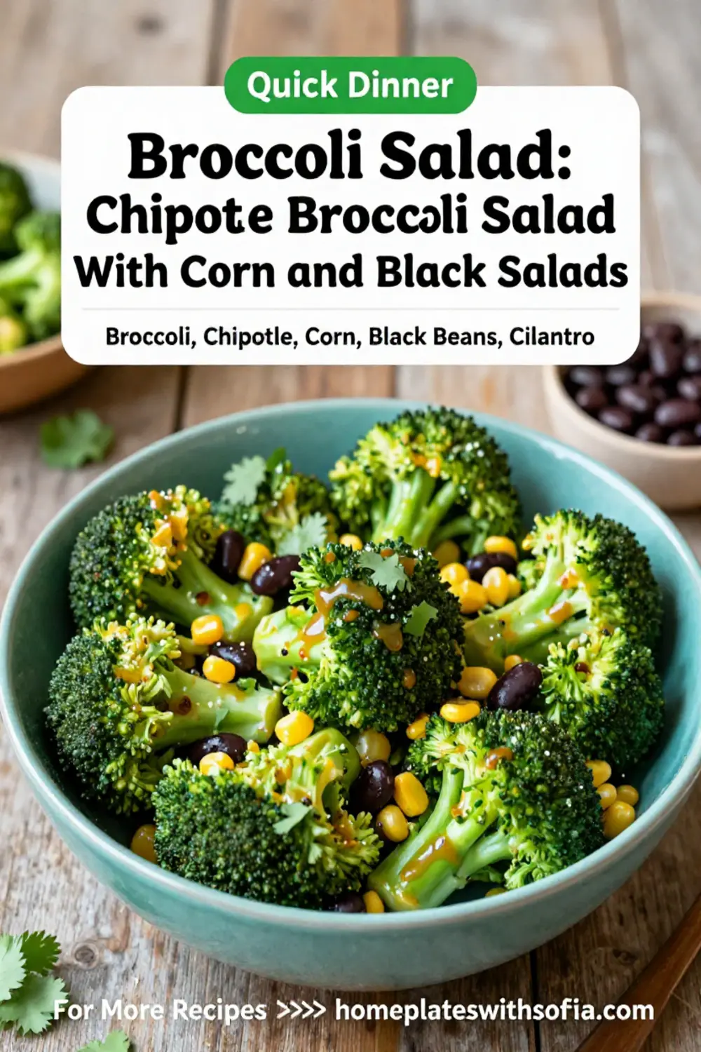 Broccoli Salad: Smoky Chipotle Broccoli Salad With Corn and Black Beans in 15 Minutes