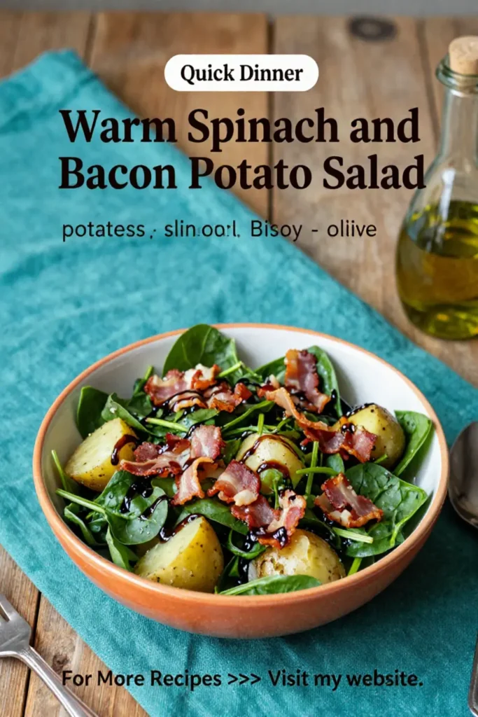 Potato Salad: Warm Spinach and Bacon Potato Salad With Balsamic in 25 Minutes