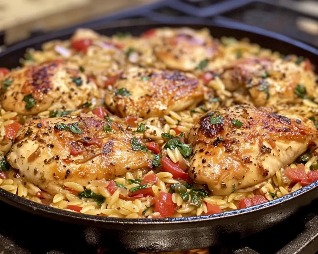 Recipes: One Skillet Tuscan Chicken and Orzo in 25 Minutes
