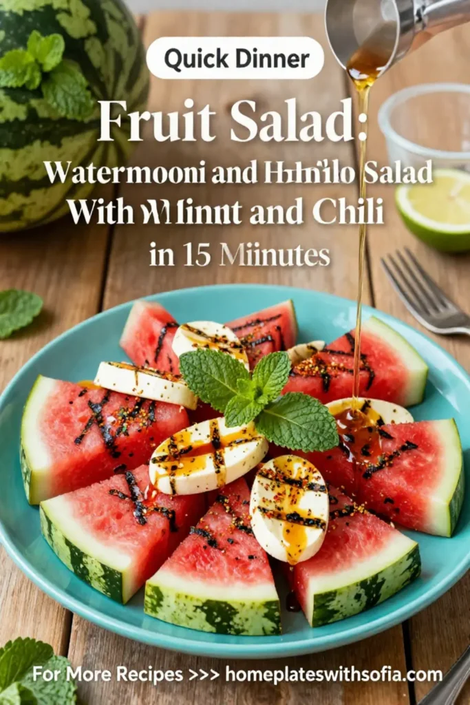 Fruit Salad: Grilled Watermelon and Halloumi Salad With Mint and Chili in 15 Minutes