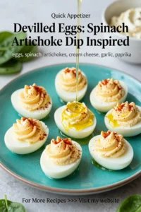 Deviled Eggs: Spinach Artichoke Dip Inspired Deviled Eggs in 20 Minutes