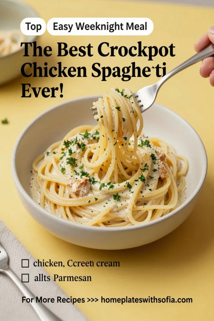 The Best Crockpot Chicken Spaghetti Ever!