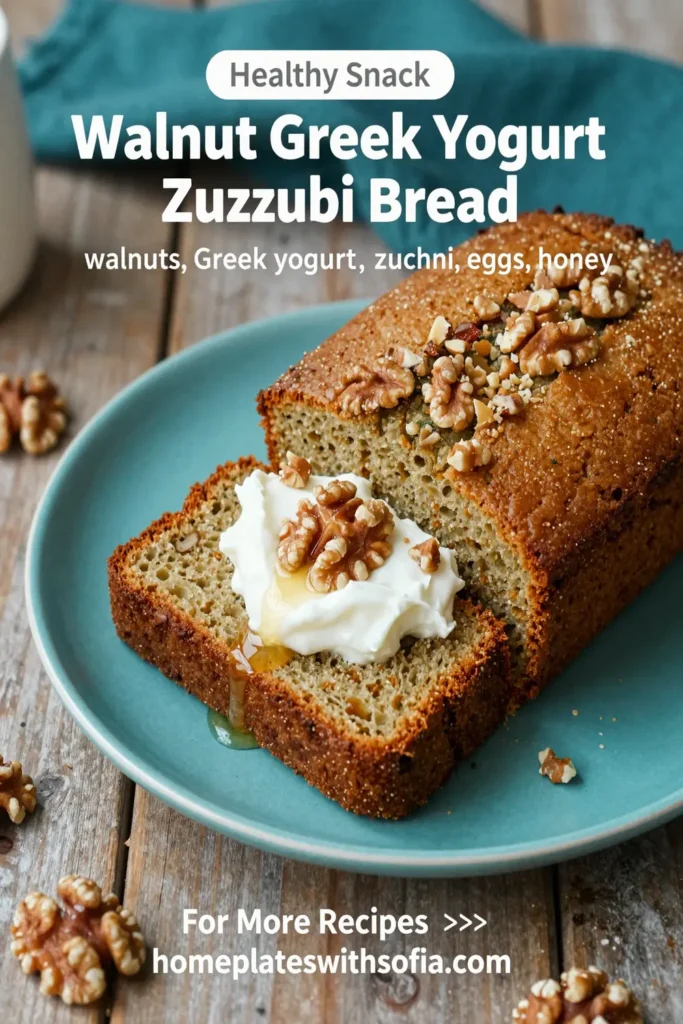 Walnut Greek Yogurt Zucchini Bread