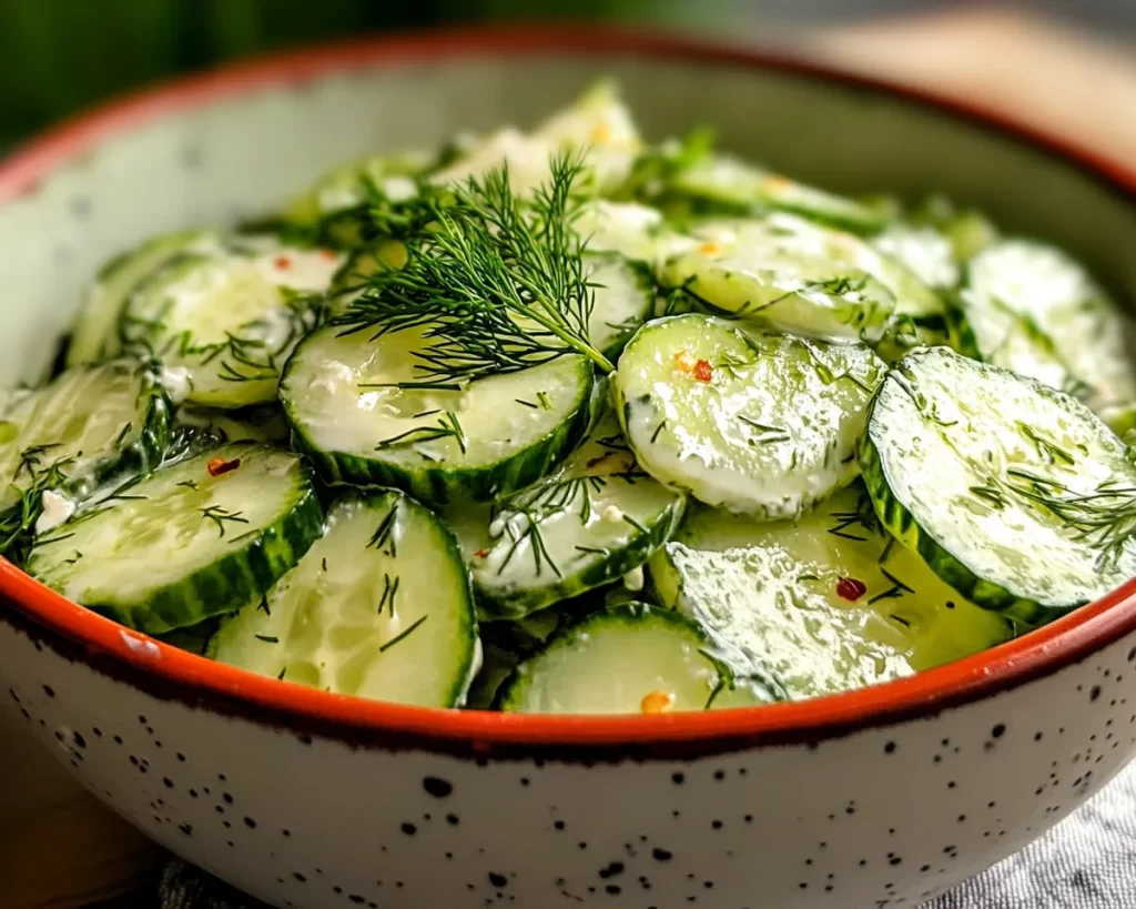 Cucumber Salad: Creamy Dill and Sour Cream Cucumber Salad in 10 Minutes