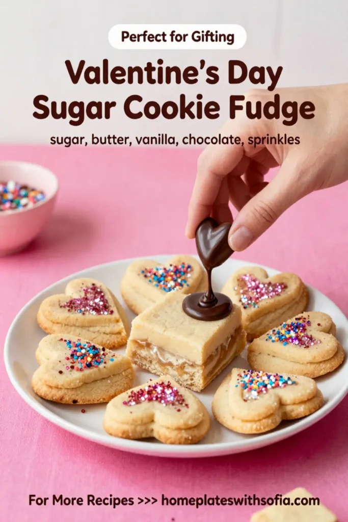 Valentine's Day Sugar Cookie Fudge