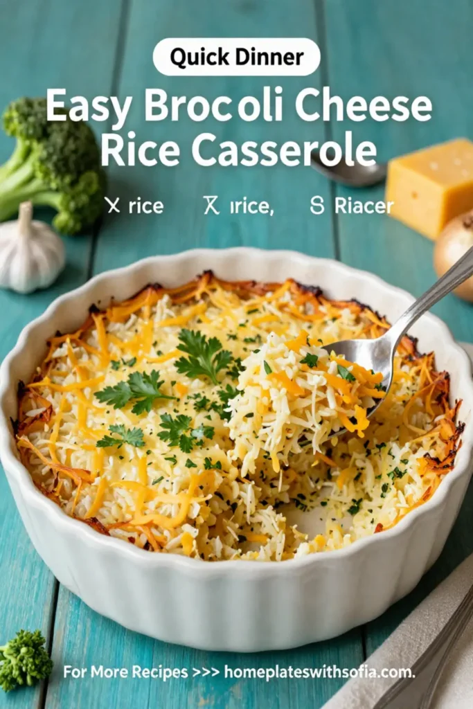 Easy Broccoli Cheese Rice Casserole