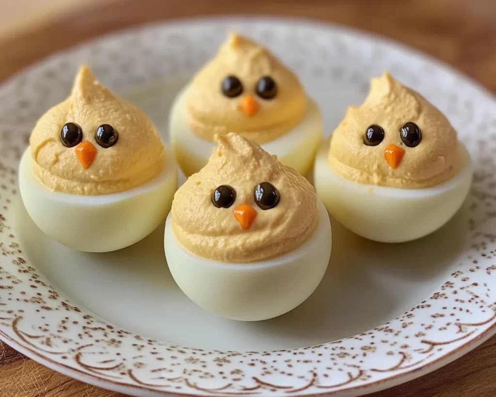 Deviled Eggs: Easter Chick Deviled Eggs With Olive Eyes in 25 Minutes