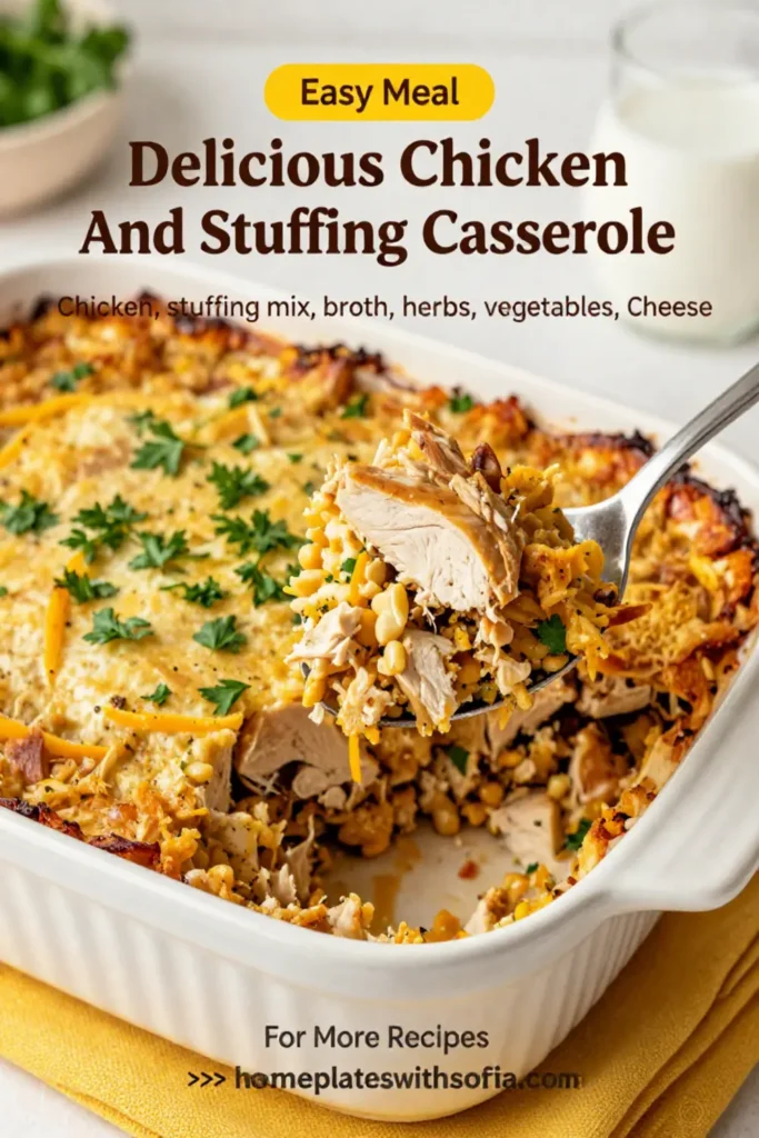 Delicious Chicken And Stuffing Casserole