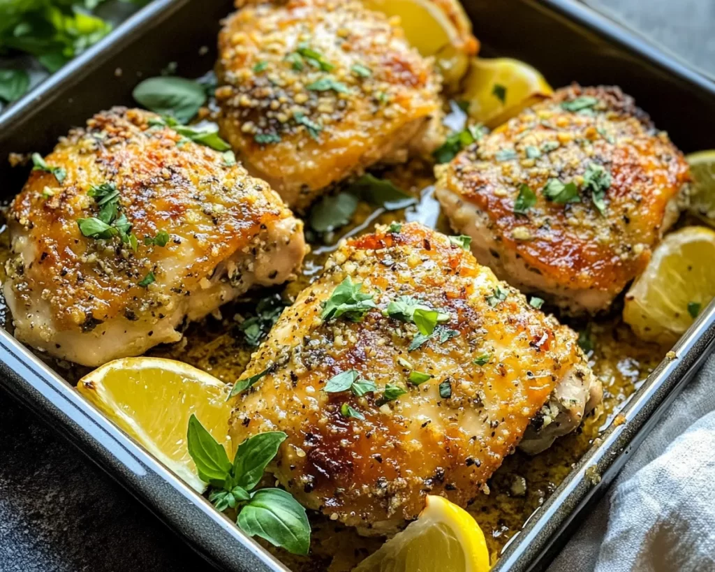 Chicken Thigh Recipes: Crispy Baked Garlic Parmesan Chicken Thighs in 30 Minutes