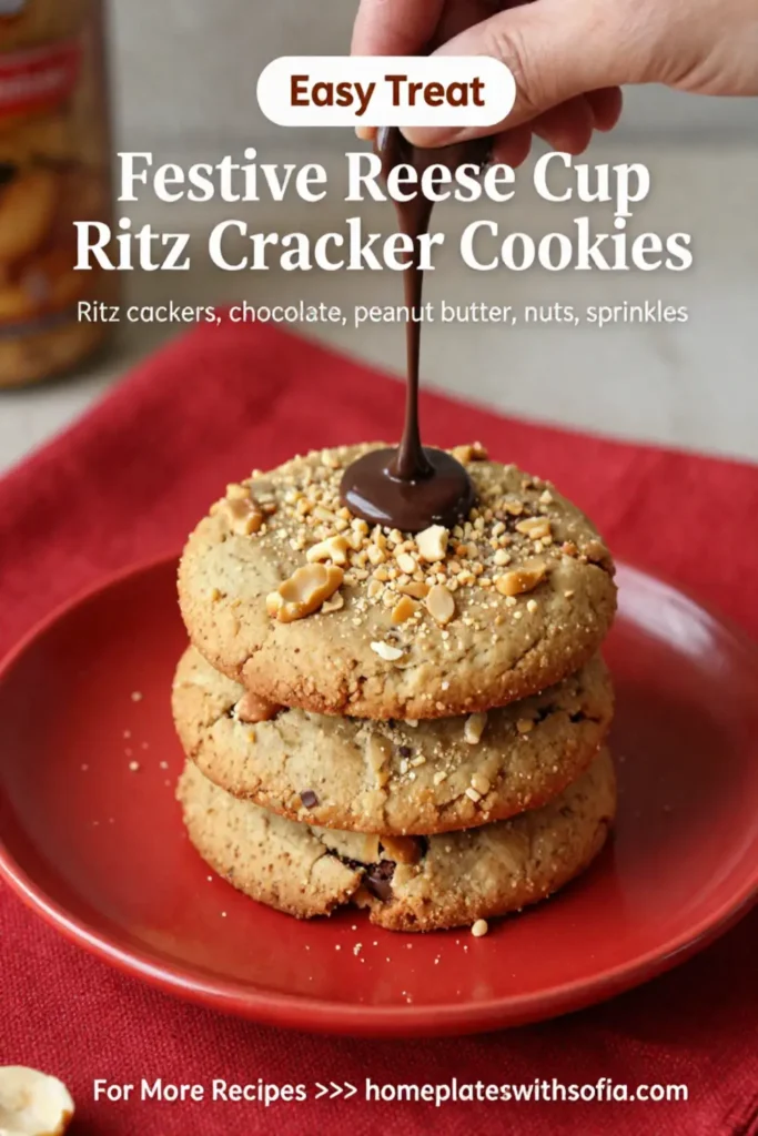 Festive Reese Cup Ritz Cracker Cookies