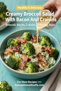 Creamy Broccoli Salad With Bacon And Craisins