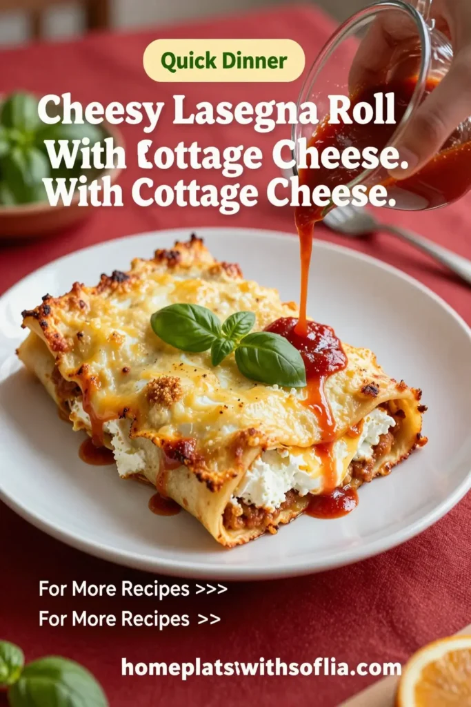 Cheesy Lasagna Roll Ups With Cottage Cheese