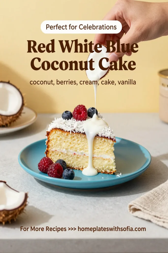Red White Blue Coconut Cake