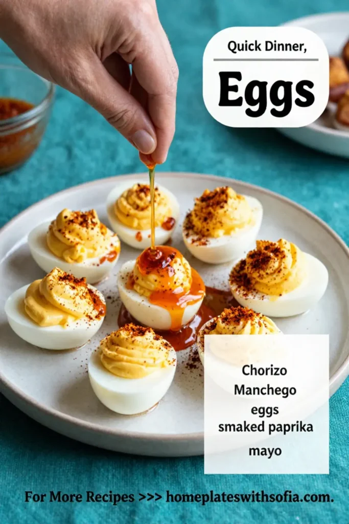 Deviled Eggs: Chorizo and Manchego Deviled Eggs With Smoked Paprika in 25 Minutes
