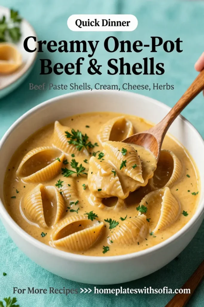 Creamy One-Pot Beef & Shells