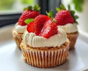 Strawberry Shortcake: No Bake Strawberry Shortcake Cheesecake Cups in 15 Minutes