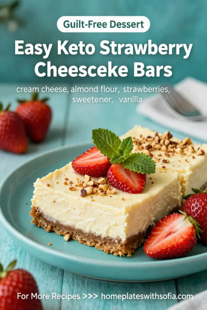 Easy Keto Strawberry Cheesecake Bars