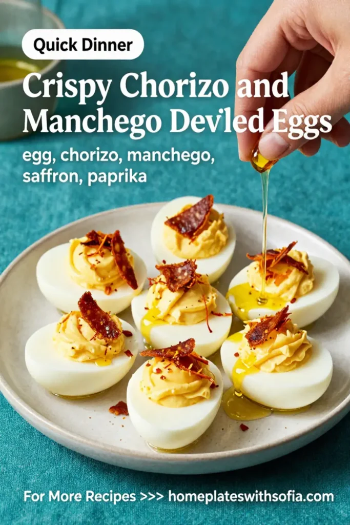 Deviled Eggs: Crispy Chorizo and Manchego Deviled Eggs With Saffron in 25 Minutes