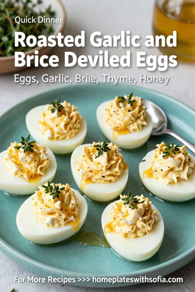 Deviled Eggs: Roasted Garlic and Brie Deviled Eggs With Thyme Honey in 25 Minutes
