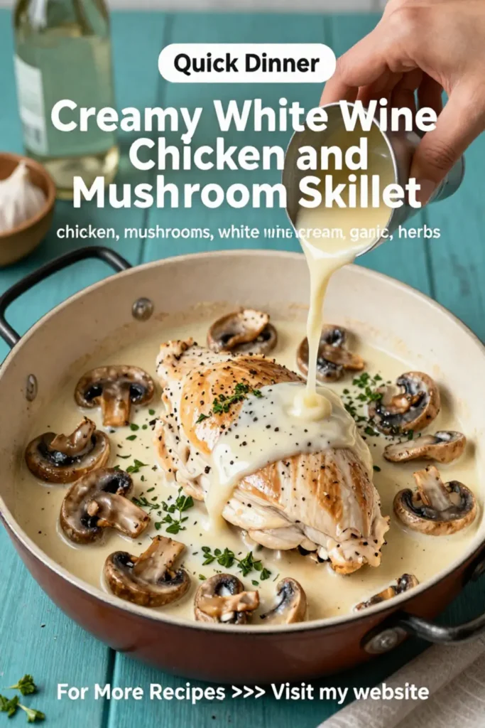 Dinner Recipes: Creamy White Wine Chicken and Mushroom Skillet in 25 Minutes